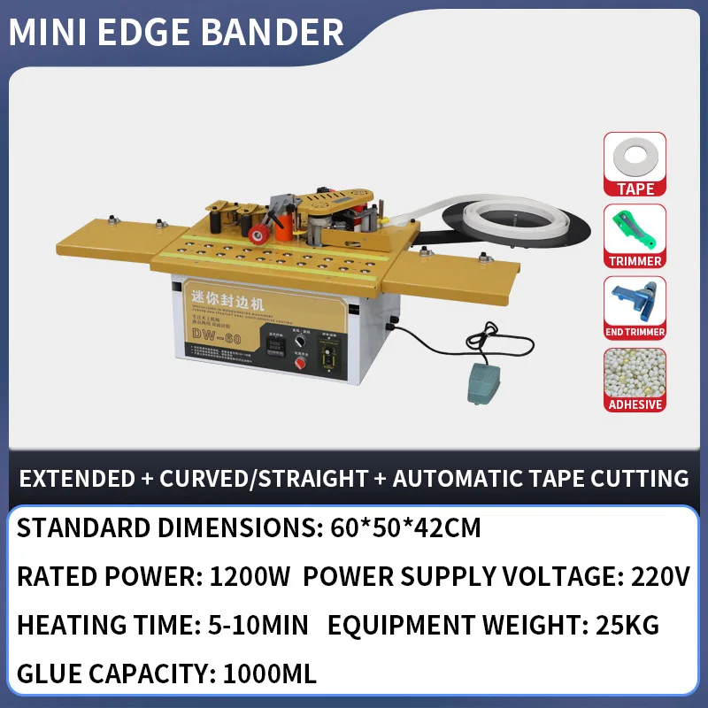 Woodworking Edge - Enchapadora de Cantos Mini DW-60, Modelo