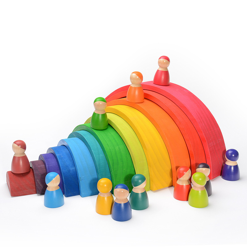 Woodworking For Kids - Bloques de arcoíris de madera, bloques
