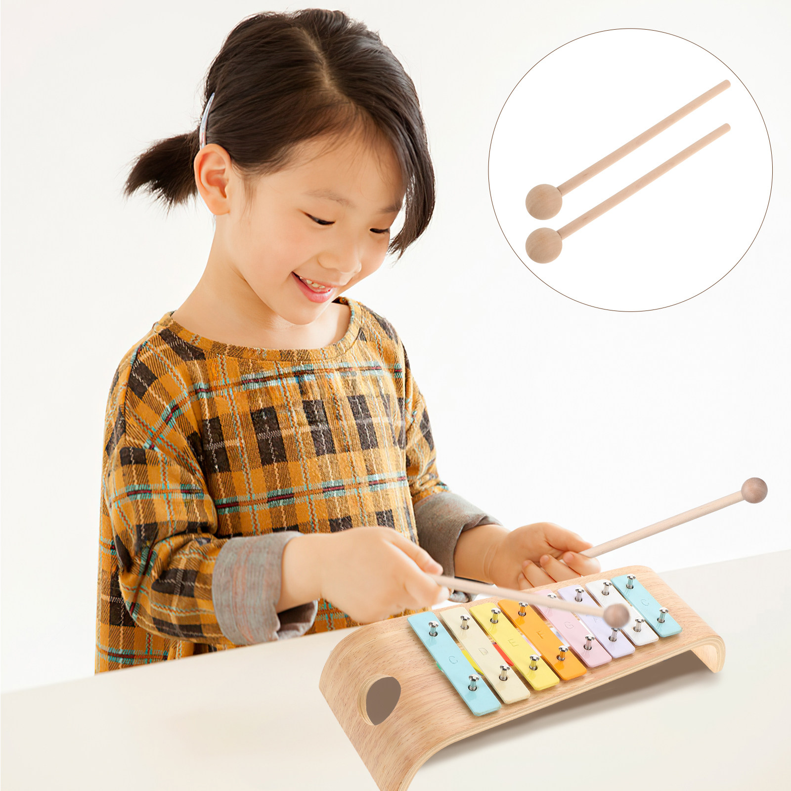 Woodworking Xylophone - 2 Palillos de Madera para Xilófono