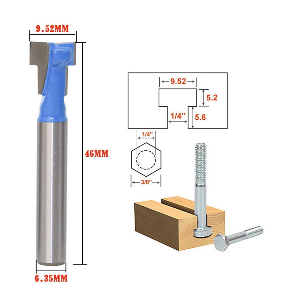 Woodworking Power Tools - Broca enrutadora con ranura en T
