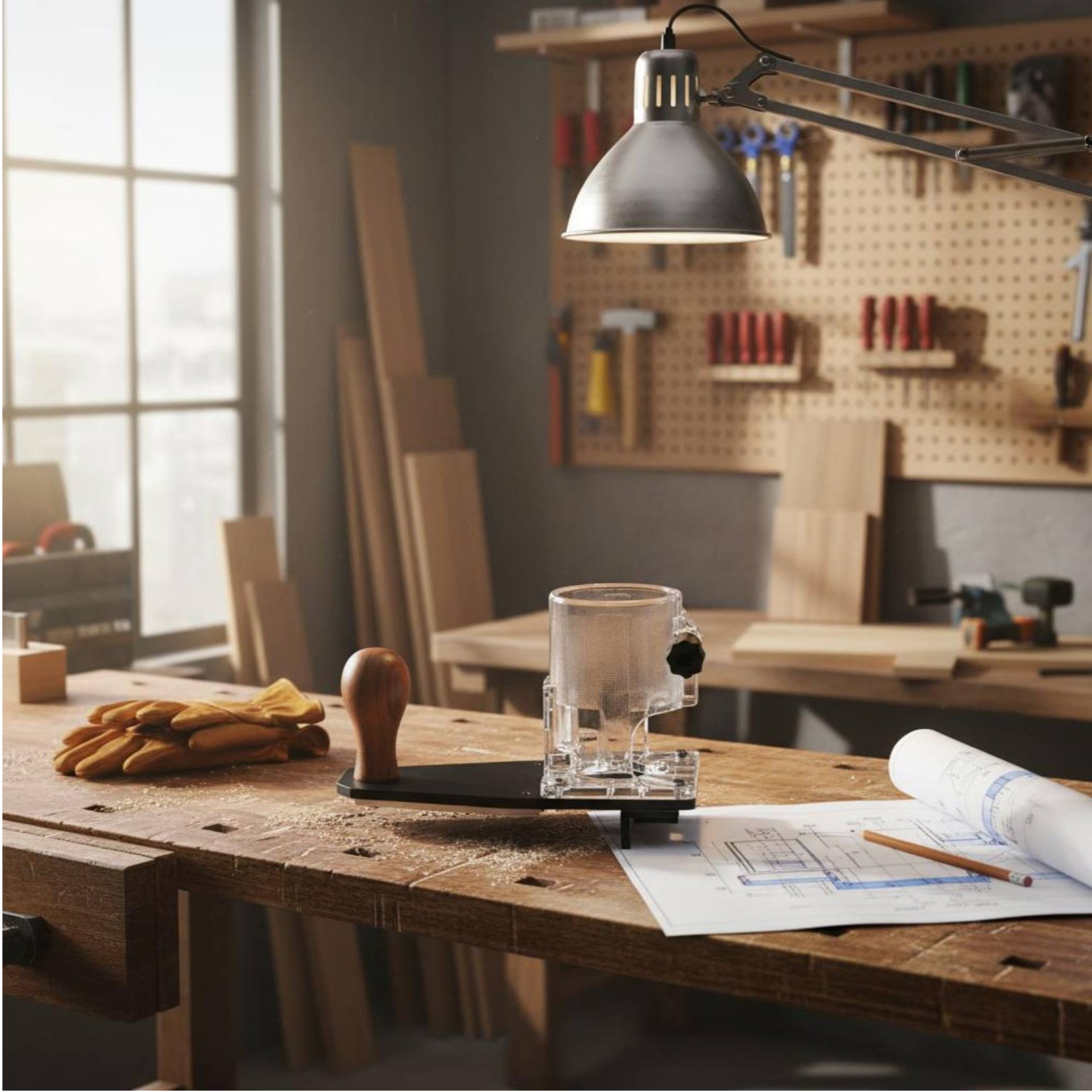 Woodworking Power Tools - Base para recortar bordes, construcción duradera,