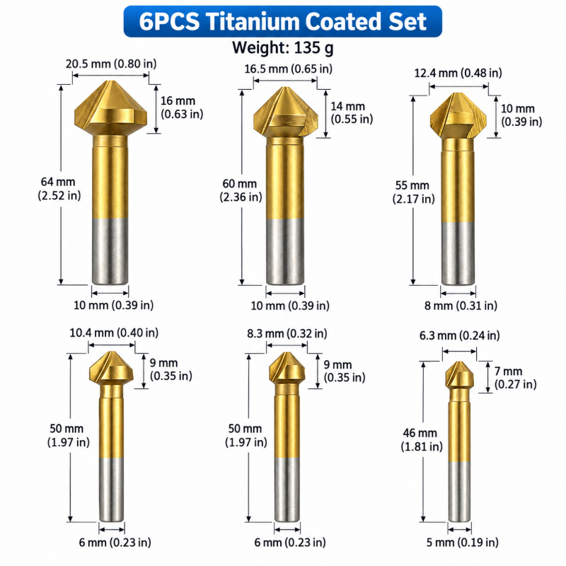 Juego de 6 brocas de 3 filos c - Woodworking Drill Bits reseña y precio